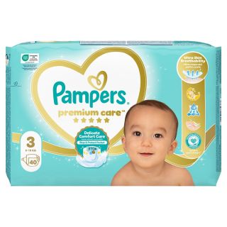 PAMPERS Premium Care, scutece, 6-10 kg, marime 3, Value Pack Minus, 40 buc