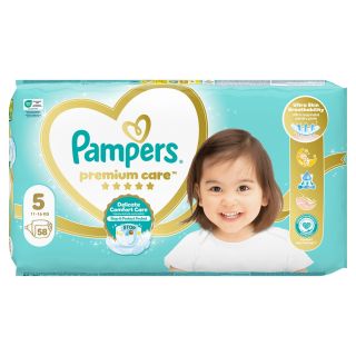 PAMPERS Premium Care, scutece, 11-16 kg, marime 5, Jumbo Pack, 58 buc