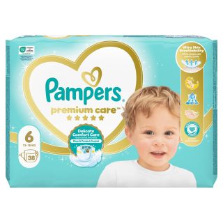 PAMPERS Premium Care, scutece, 14-19 kg, marime 6, Value Pack, 38 buc