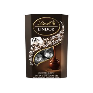 LINDT Lindor, bomboane de ciocolata, neagra 60% cacao, 200 g
