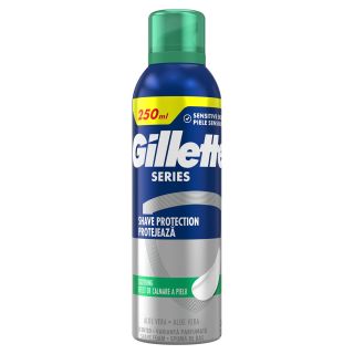 GILLETTE Series Sensitive, spuma de ras, cu Aloe Vera, 250 ml