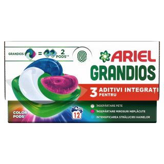 ARIEL Grandios Pods Color, detergent automat de rufe, capsule, 12 spalari, 12 buc
