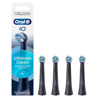 ORAL-B iO Ultimate Clean, rezerva periuta electrica, compatibile doar cu seria iO, Negru, 4 buc