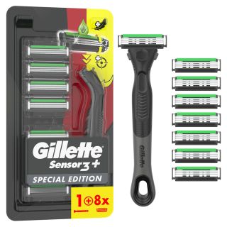 GILLETTE Sensor 3 Plus Black, aparat de ras, 8 buc