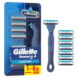 GILLETTE Sensor 3 Plus Comfort, aparat de ras, 8 buc
