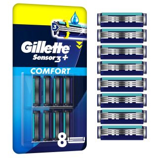 GILLETTE Sensor 3 Plus Comfort, rezerva aparat de ras, 8 buc