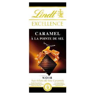 LINDT Excellence, tableta de ciocolata, neagra cu caramel, 100 g