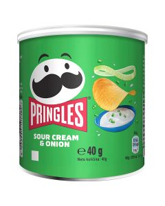 PRINGLES Sour cream&Onion, chips, cu gust de smantana si ceapa, 40 g