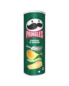 PRINGLES Cheese&Onion, chips, cu gust de branza si ceapa, 165 g