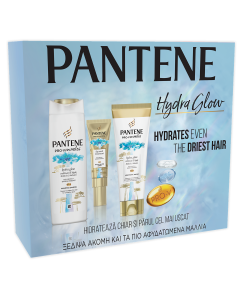 Set cadou PANTENE Pro-V Miracles Hydra Glow, sampon 300 ml + balsam de par 200 ml + ser hidratant 70 ml