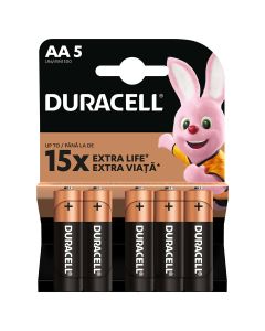DURACELL Basic AA, baterii, LR06, 5 buc