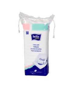 BELLA Cotton, dischete demachiante, patrate, 7.5x7.5 cm, 50 buc