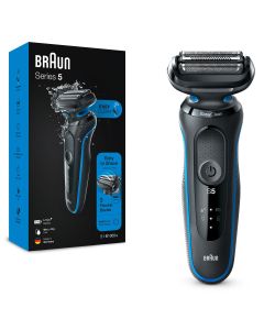 BRAUN Series 5 51-B1000s Wet&Dry, aparat de ras electric, Easy Clean, Easy Click, 3 elemente de taiere, Albastru/Negru