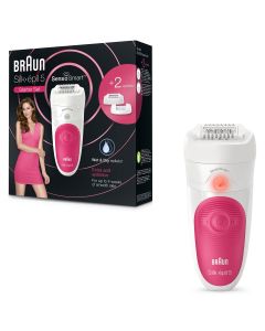 BRAUN Silk-epil 5/500 Sensosmart, epilator, Wet&Dry, 2 viteze, Roz-Alb