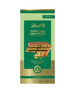 LINDT Dubai Style Chocolate, tableta de ciocolata, cu 45% fistic, 145 g