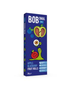 BOB SNAIL Fruit Rolls, Rulou din fructe , gustare din fructe, cu mere si afine, 30g