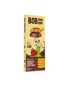 BOB SNAIL Fruit Crush, Fructe cu ciocolata cu lapte, gustare din fructe, cu mere si pere, 30 g