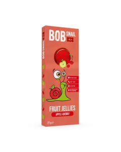 BOB SNAIL Jelly, Jeleu din fructe, gustare din fructe, cu mere si cirese, 27 g