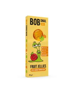 BOB SNAIL Jelly, Jeleu din fructe, gustare din fructe, cu mar, mango, dovleac si chia, 27 g