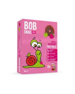 BOB SNAIL Fruit Rolls, Rulou din fructe , gustare din fructe, cu mere si zmeura, 10 buc, 100 g