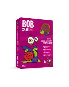 BOB SNAIL Fruit Rolls, Rulou din fructe , gustare din fructe, cu mere si coacaze negre, 10 buc, 100 g