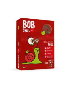 BOB SNAIL Fruit Rolls, Rulou din fructe , gustare din fructe, cu mere si cirese, 10 buc, 100 g