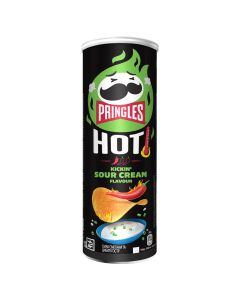 PRINGLES Hot Kickin Sour Cream, chips, cu gust de smantana si ardei iute, 160 g