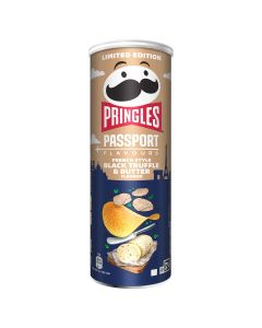 PRINGLES Black Truffle&Butter, chips, cu gust de trufe negre si unt, 165 g
