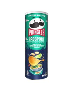 PRINGLES Thai Green Curry, chips, cu gust de curry verde, 165 g