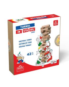 D-TOYS Turnul instabil, set de constructie, 42 piese, din lemn