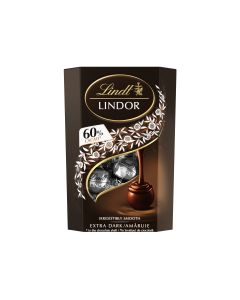 LINDT Lindor, bomboane de ciocolata, neagra 60% cacao, 200 g