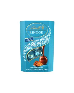 LINDT Lindor, bomboane de ciocolata, cu caramel sarat, 200 g