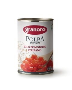 GRANORO Tomate cuburi in suc de tomate, rosii cuburi, in suc de tomate, 400 g