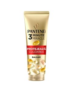 PANTENE Pro-V Color Protect 3 Minute Miracle, balsam de par, pentru par vopsit, 220&nbsp;ml