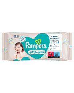 PAMPERS Soft & Clean, servetele umede, pentru copii, 60 buc