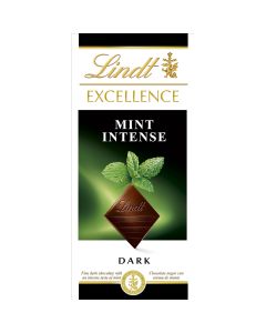 LINDT Excellence, tableta de ciocolata, neagra, cu menta, 100&nbsp;g