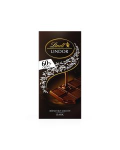 LINDT Lindor Irresistibly Smooth, tableta de ciocolata, neagra, 60% cacao, 100 g