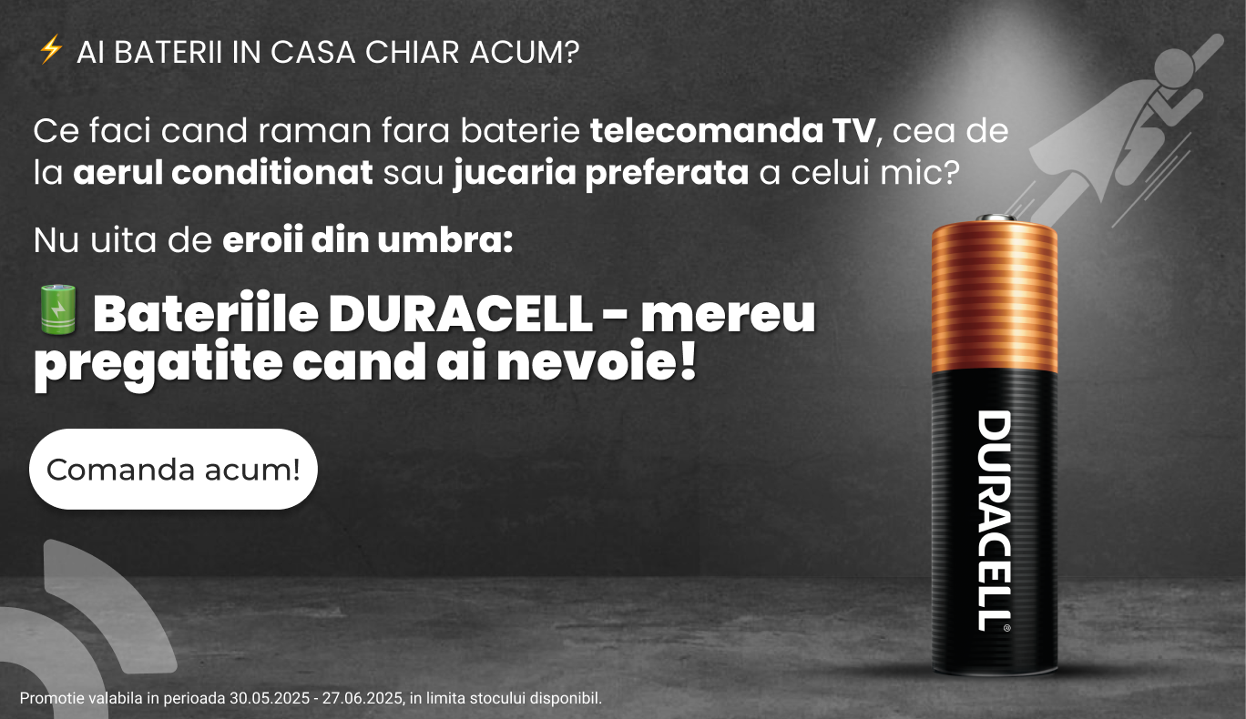 Baterii Duracell pentru telecomenzi, jucarii, lanterne si dispozitive electronice – disponibile online pe Oshop Market